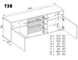 TV-Schrank Urbino, Schwarz/Schwarz - image 2